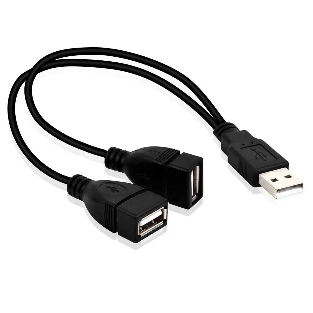Adaptador de Cable de alimentación para PC, teléfono y portátil, 2 en 1, USB 2,0, Hub USB 2,0 macho a 2 USB Dual hembra