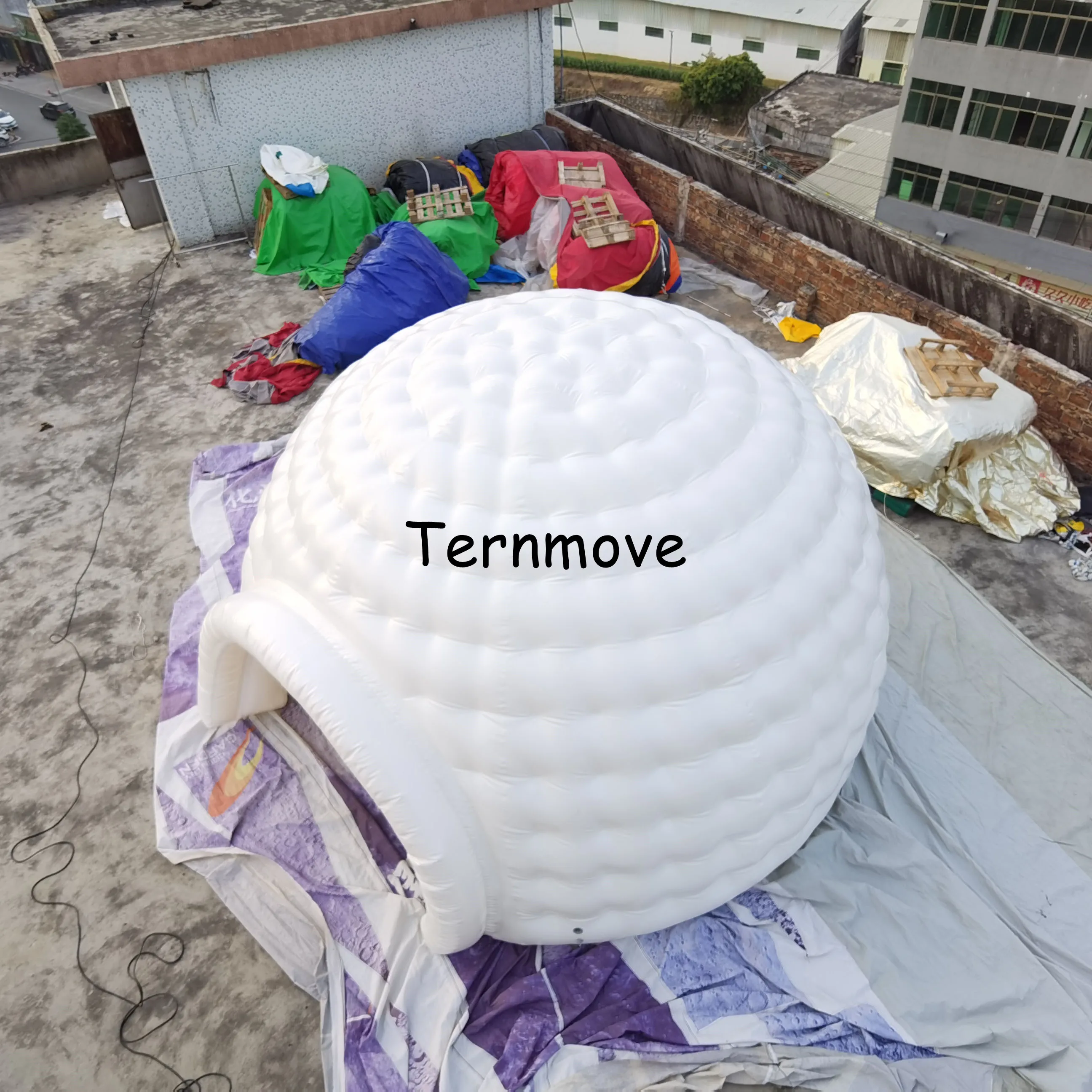 Tenda luna a cupola gonfiabile con supporto aereo con consegna gratuita, sala espositiva bianca per tende igloo gonfie per matrimoni/feste