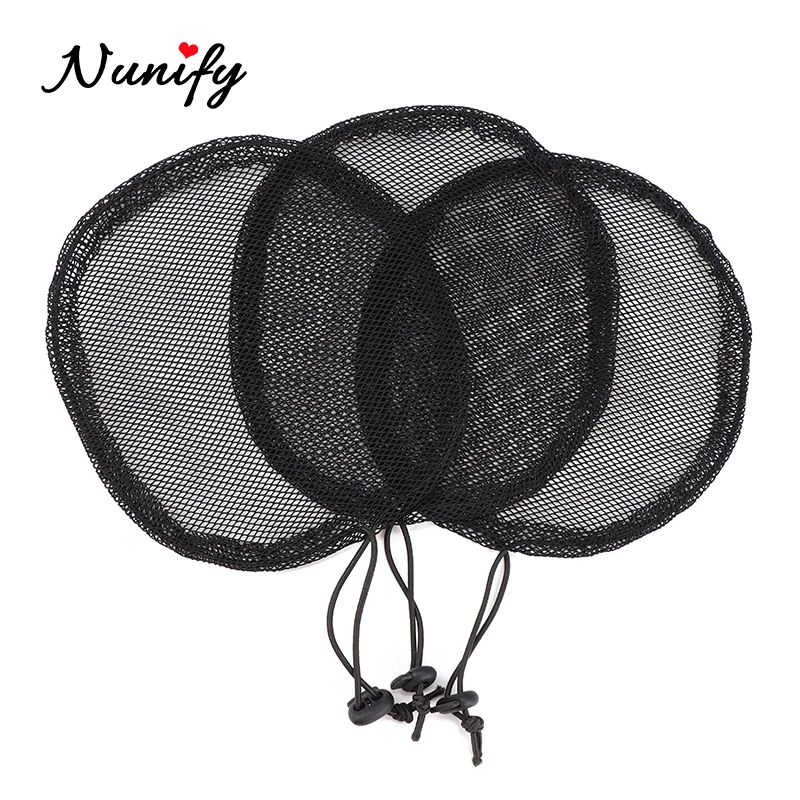 Nunify Mesh Cap To Make Ponytail Black Hair Bun Ponytail Net Wig Caps For Making Ponytail With Adjustable Back Guleless Hairnet