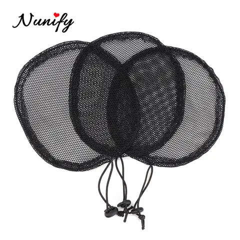 조정 가능한 뒤 Guleless Hairnet으로 포니 테일을 만들기위한 포니 테일 검은 머리 롤빵 포니 테일 그물 가발 모자를 만들기위한 Nunify 메쉬 캡