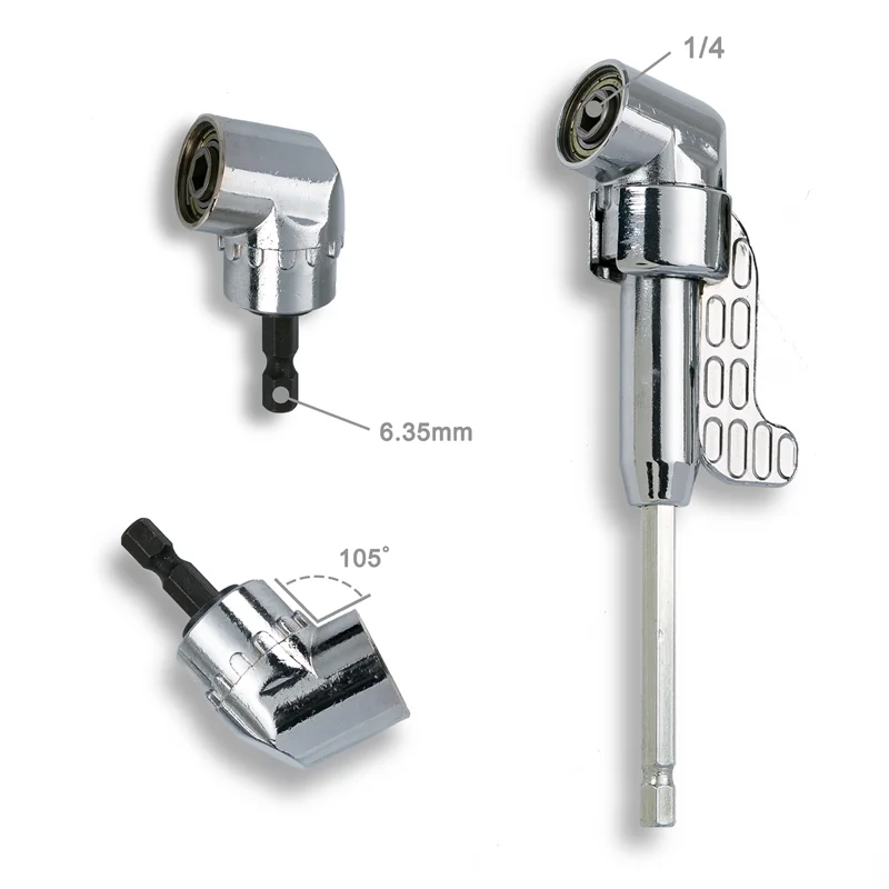 Angolo di 105 gradi Set di Cacciaviti Punte Ugelli Angolo di Adattatore del Supporto Regolabile Screw Driver Tool 1/4 "Pollici Magnetica Testa Ad Angolo