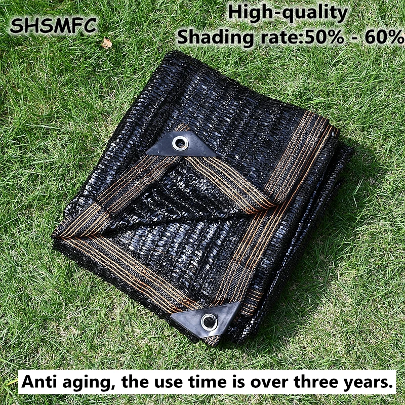 Filet d'ombrage noir anti-UV HDPE anti-âge, 4 broches, pour serre, plantes succulentes, couverture de piscine extérieure, pare-soleil