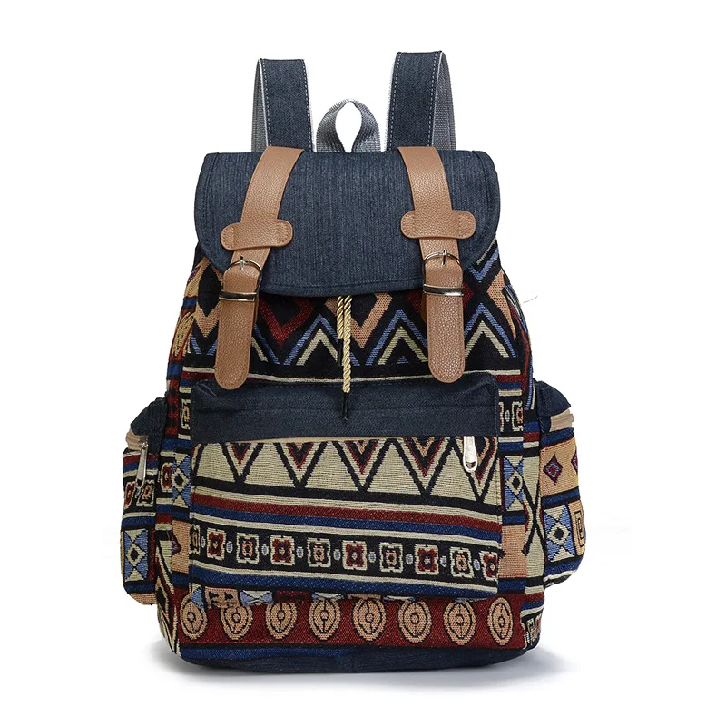 Bohemian Backpack Schoolbag Rugzak Back Pack Bag Pack Rucksack Ethnic Backpacks High Quality Women Canvas Vintage Backpack