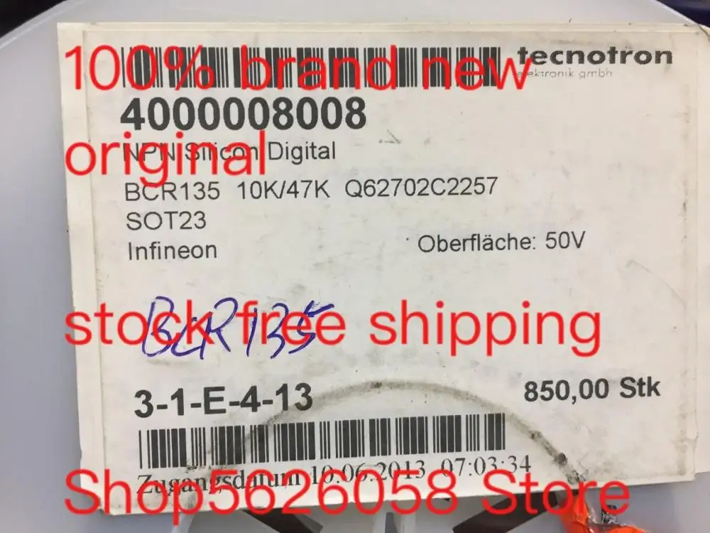 BCR135E6327 BCR135 SOT23 100% new original freeshipping 50PCS/LOT STOCK