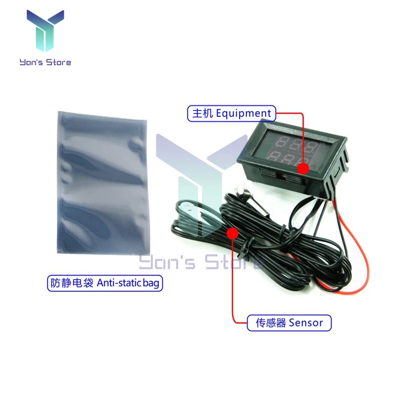 DC 4-28V LED doppio Display termometro digitale a bordo termometro NTC sonda impermeabile in metallo sensore di temperatura alta precisione