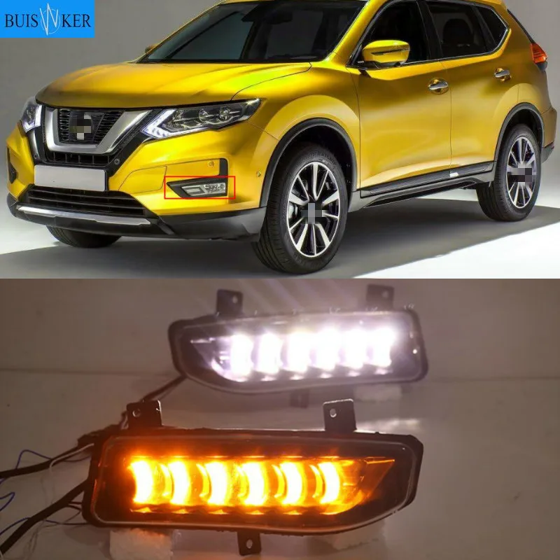 

2PCS LED Daytime Running Light For Nissan X-trail T32 Xtrail 2017 2018 2019 Waterproof ABS 12V Car DRL Fog Lamp Decoration