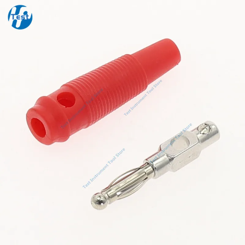 10Pcs/lot Red and Black 4mm Solderless Side Stackable Banana Plug