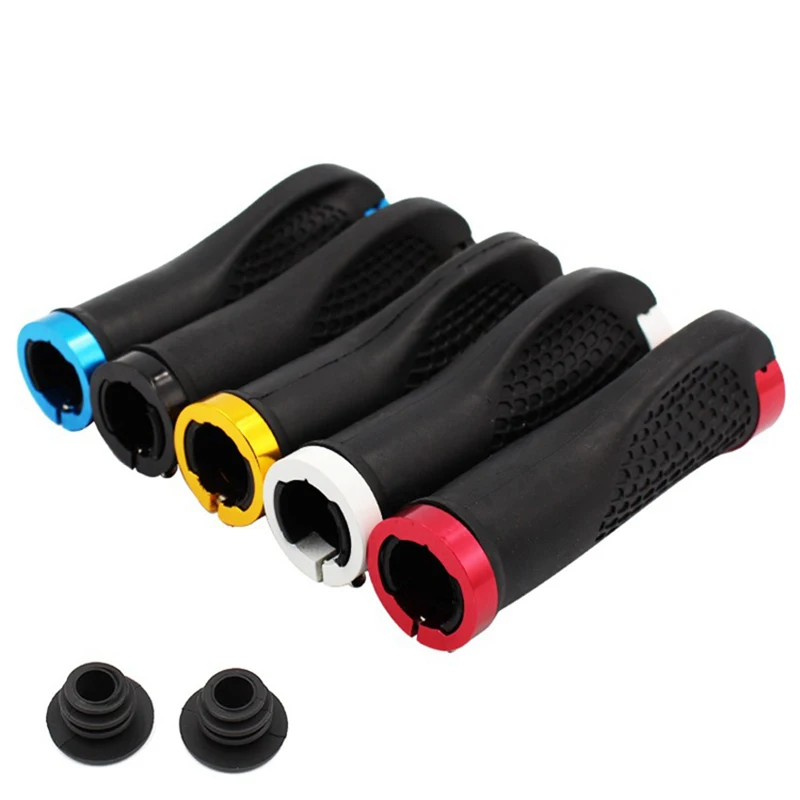 Mountain bike bicycle grip cover Aluminum alloy bilateral locking handle cover Rubber meat ball non-slip grip