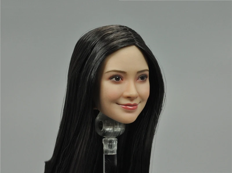 W magazynie 1/6 kobiet Angelababy głowy Sculpt FX10 czarne długie włosy głowy rzeźba Model Fit 12 \'\'żołnierz figurka ciała