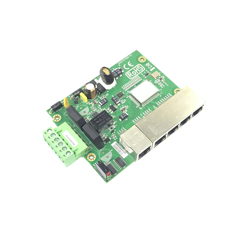 Industrial Ethernet Switch 5 Port 10/100M Netwerk Ethernet Switch 5V9V12V18V24V48V Vermogen Temperatuur -40 Tot 75