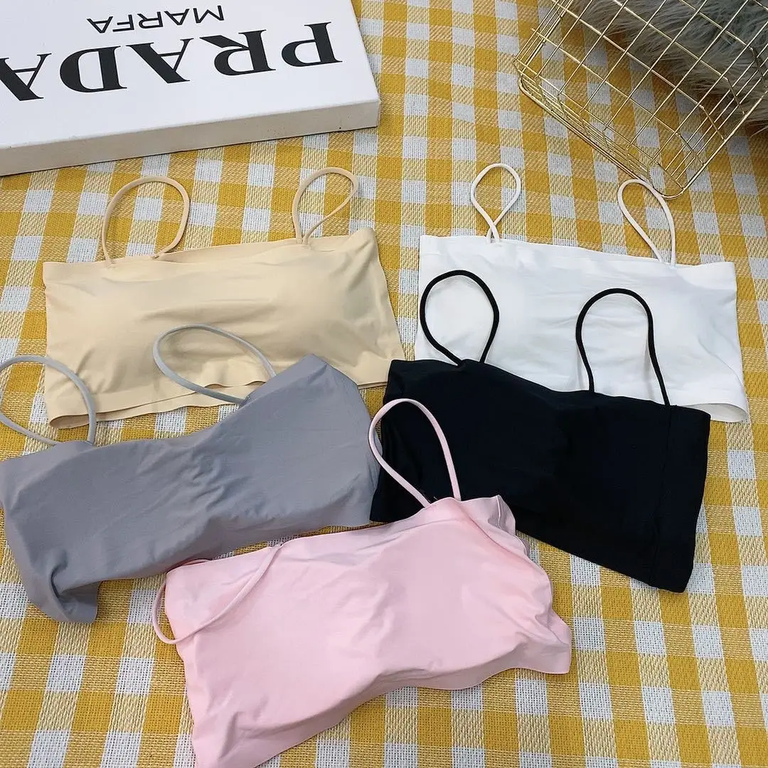 Women Sling Tube Top Sexy Bra Top Breathable Chest Pad Wearing Underwear strapless blouse tube top bandeau top 2020