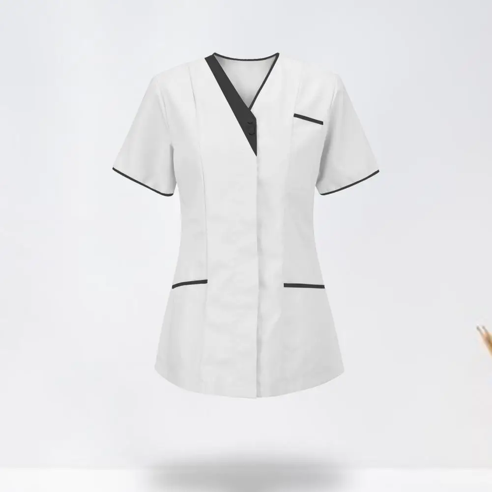 60% HEIßER Healthcare Krankenschwester Robe Krankenschwester Kleidung T-Shirt V Neck Tasche Kurzarm Taste Pflege Mitarbeiter Uniform Kleidung Schönheit Salo