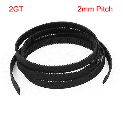 

2GT 12mm 15mm Width 2mm Pitch Open Loop End Black Rubber 3D Printer Cogged Linear Motion Cut Synchronous Timing Belt