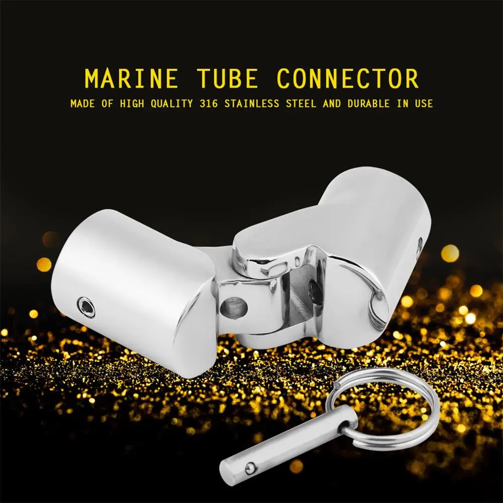 Marine Stainless Steel Folding Swivel Coupling Tube Pipe Connector Boat 22-25mm for  canopies bimini tops flag pole Connector