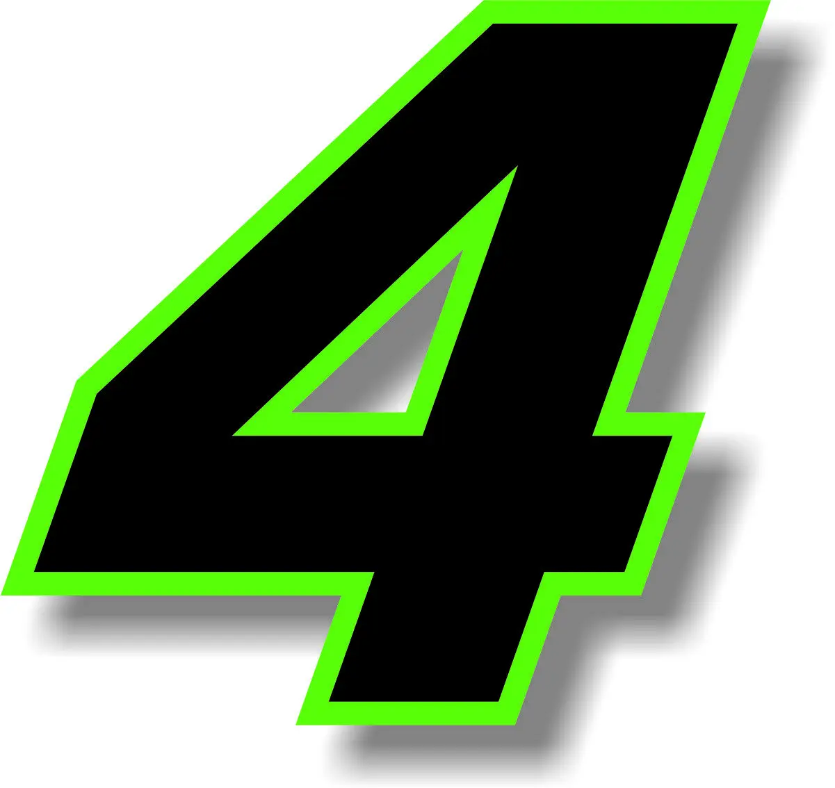 Classic Car Stickers Vinyl Decal Graphic 2 Inch Black Race Number with Green Border Number Sticker Motorcycle  11cm