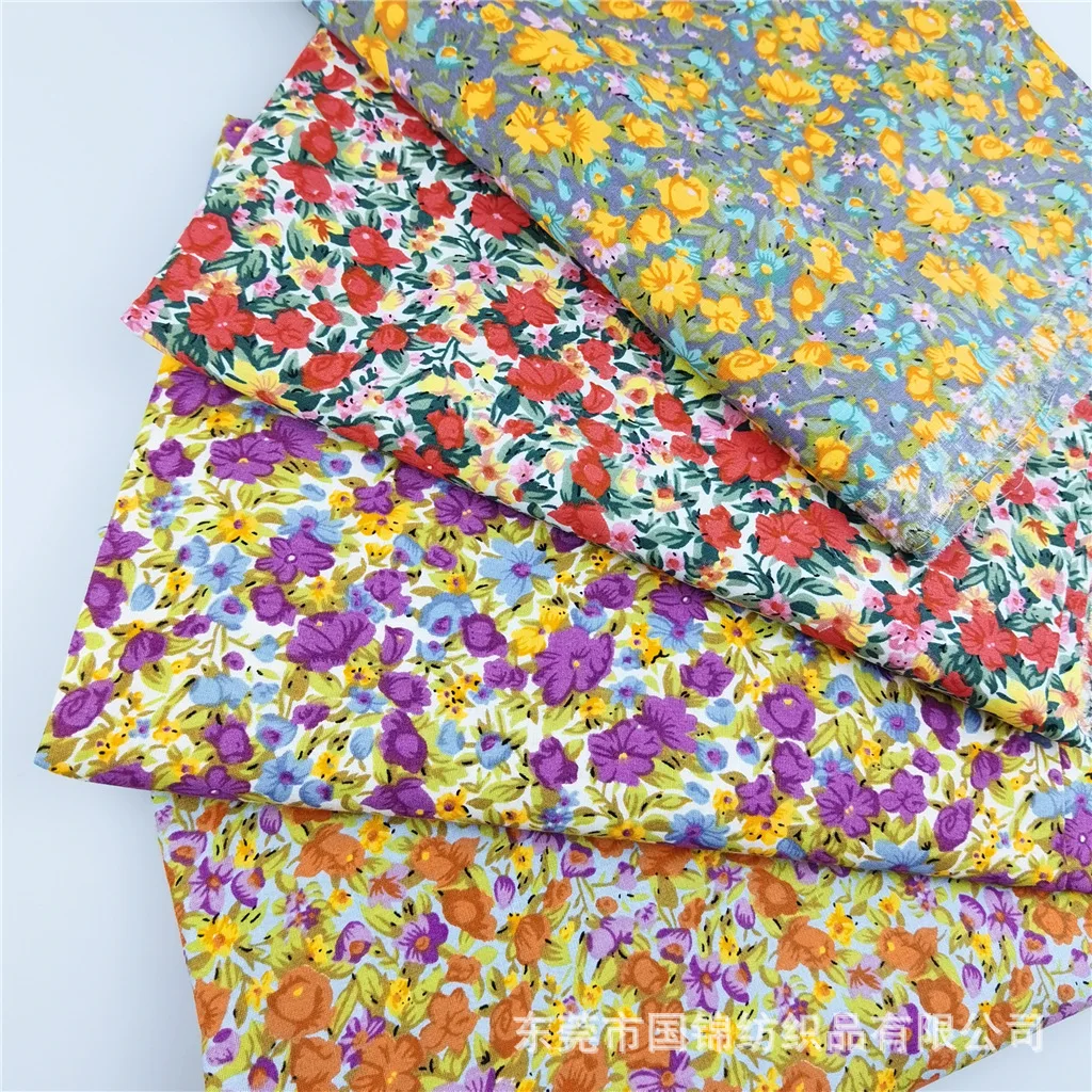 145x50cm 40s New Cotton Plain Printed Poplin Sewing Fabric, Making Summer Women's Floral Skirt Cloth