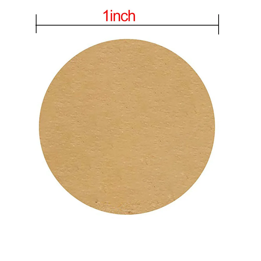 500pcs 1Inch Round Blank Natural Kraft Stickers DIY Multifunction Paper Labels Gift Box Package Scrapbooking Stationery Sticker