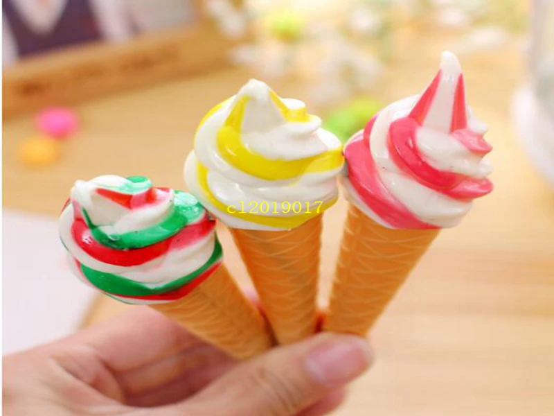 

free shipping Creative Japanese and Korean Stationery Point Ice Cream Ball Pen Ice Cream Ball Pen