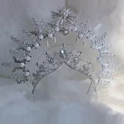 DIY Kit Non Finished Products Package Lolita Virgin Gothic Mary Headband Headpiece Headdress For Women  Tiaras Ange Crowns