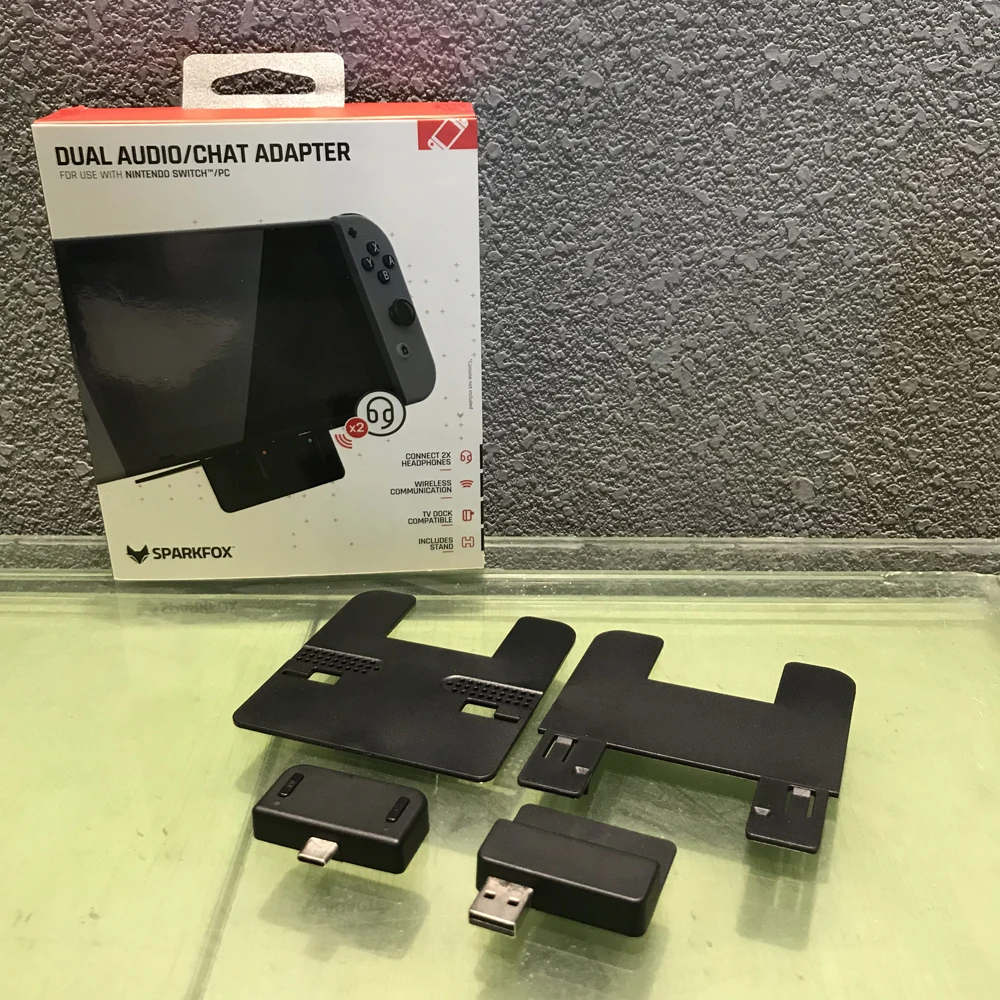 Route + Pro-Adaptador de Audio inalámbrico, transmisor DUAL con conexión tipo U, compatible con Chat de voz en el juego, baja latencia, Mini USB C