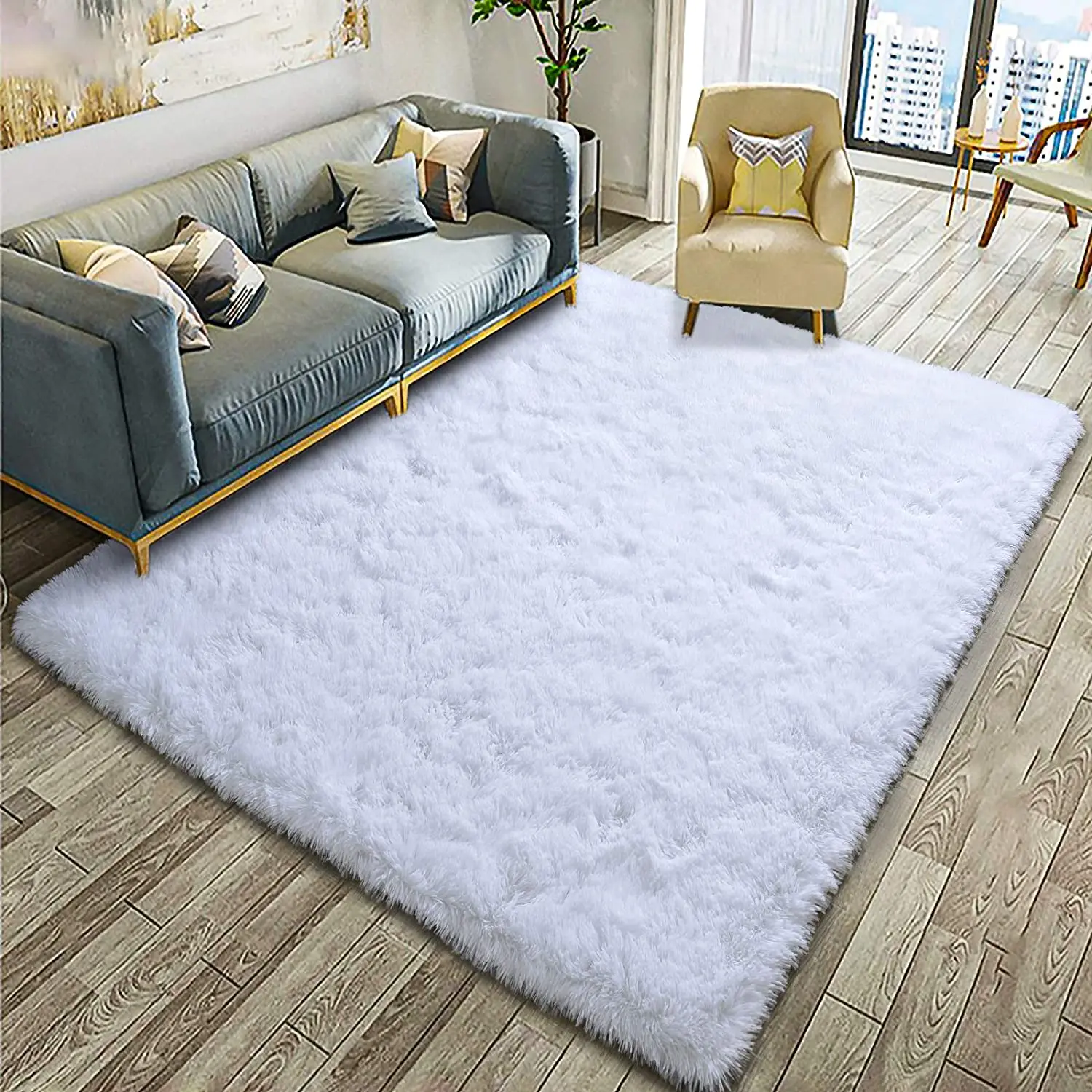 

Fluffy Soft Kids Room Carpet Anti-Skid Large Fuzzy Shag Fur Area Rugs Modern Indoor Home Living Room Carpet Children Bedroom Rug