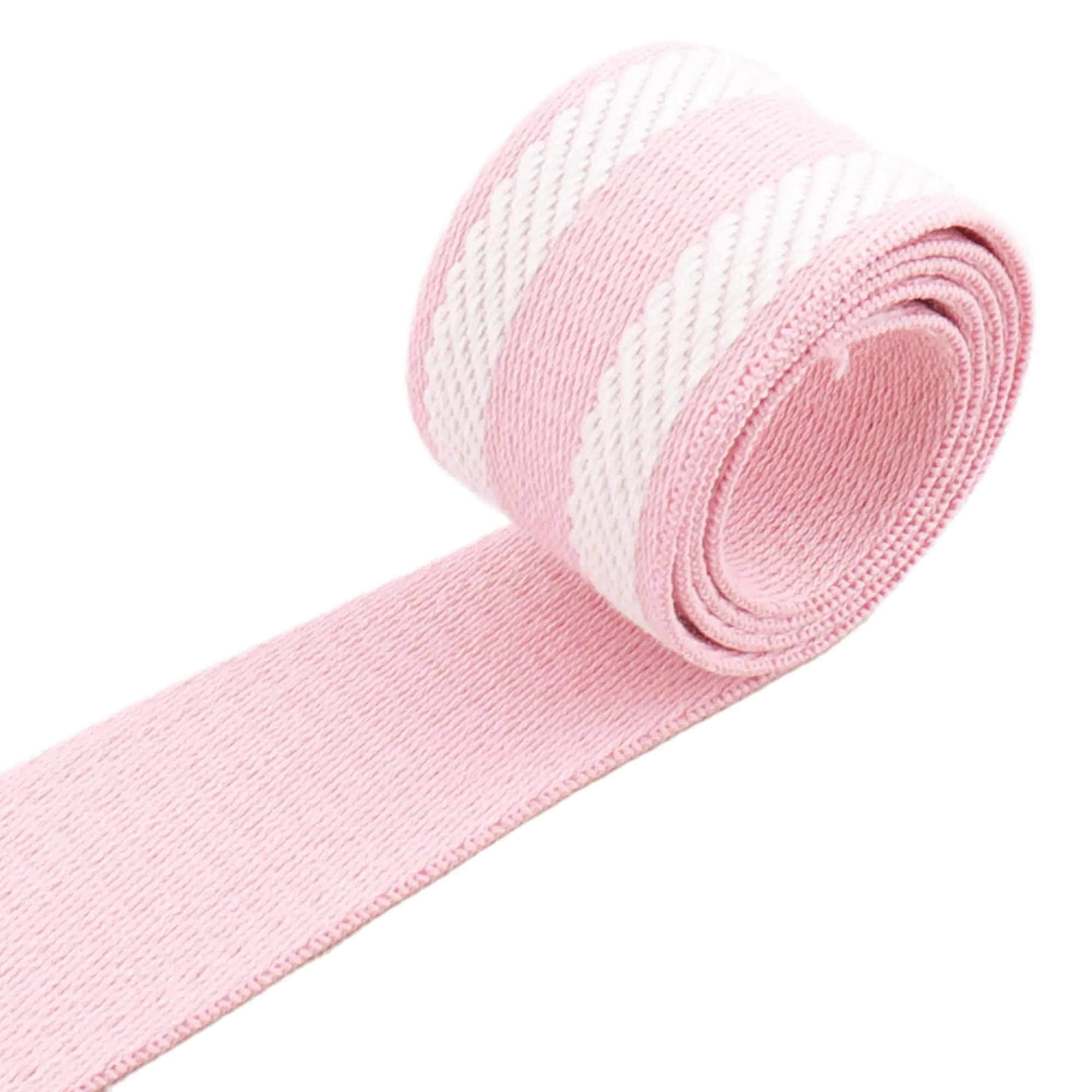 

1 1/2"(38mm) Pink White Striped Jacquard Webbibg Ribbon Heavy Weight Purse Straps Totes Belts Tape Bag Handle Camera Strap