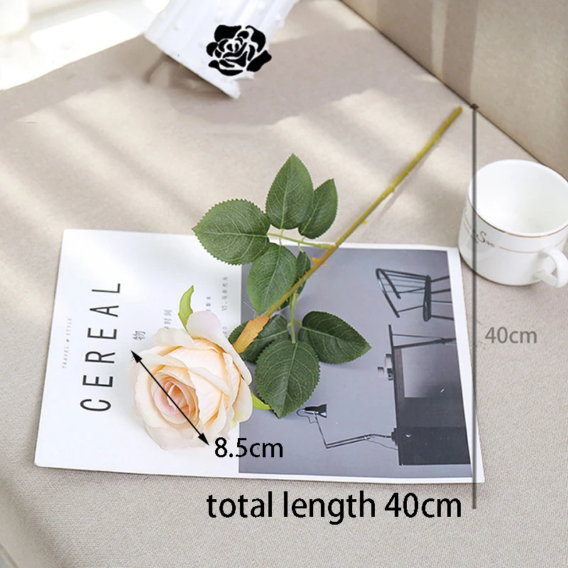 1Pcs Artificial Flower Silk Rose 40cm Real Touch Fake Plant For Wedding Valentine's Day Home Garen Christmas Decoration