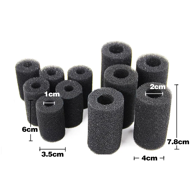 5 Pcs Sponge Aquarium Filter Protector Cover For Fish Tank Inlet Pond Black Foam Filter accessories