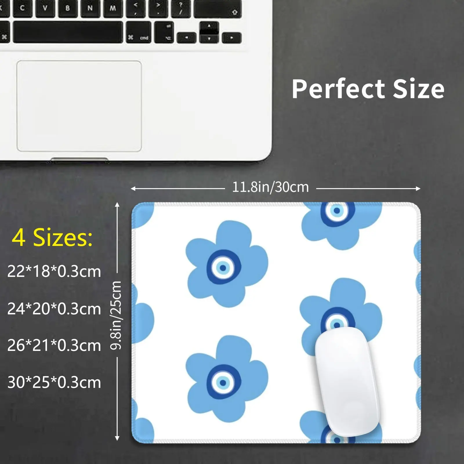 Mau olho papoula mouse pad diy imprimir mau olho papoula flor superstição israel judeu azul daisy ayin