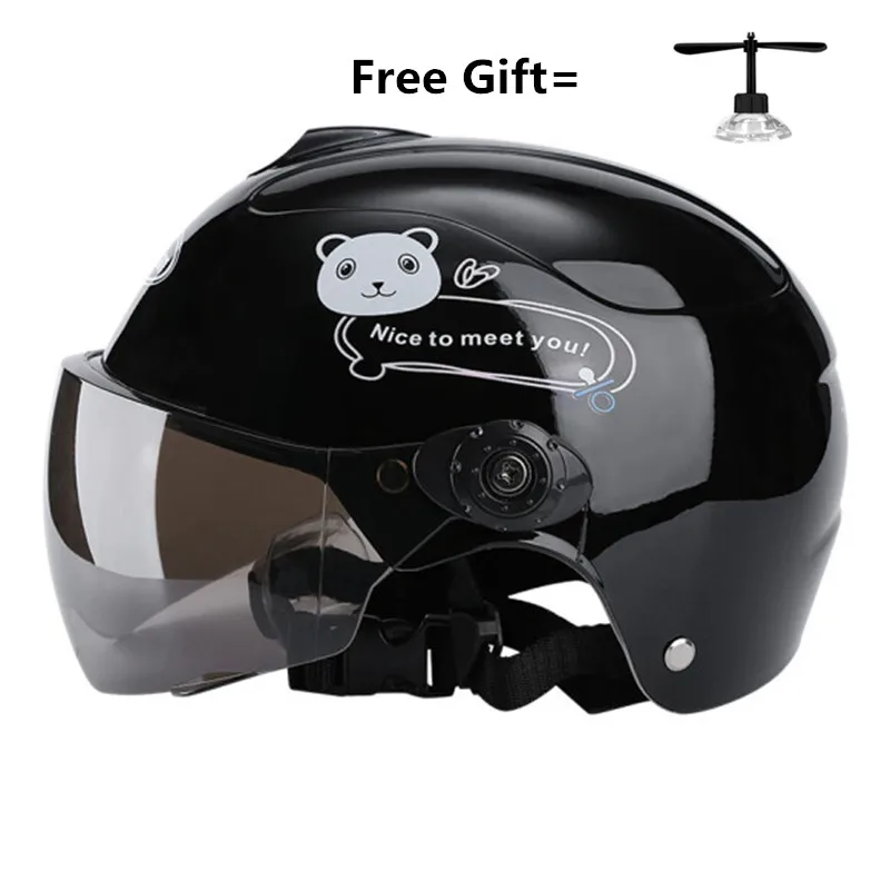 

Kids Motorcycle Scooter Open Face Half Helmet Electric Bicycle Riding Helmet Unisex Breathable Sunscreen Summer Helmet 1-8 Olds