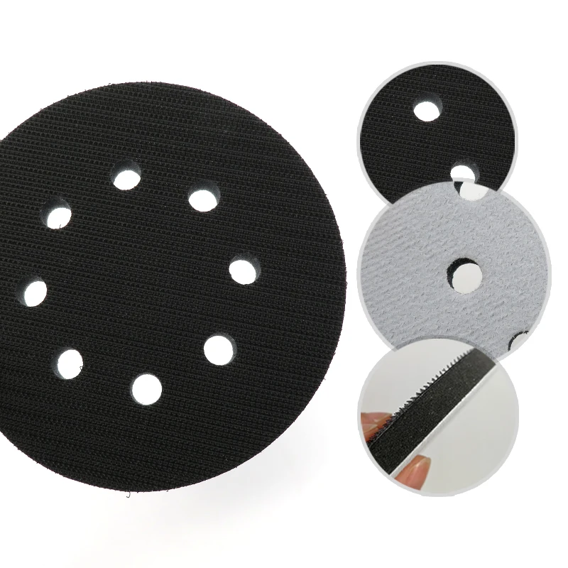 Cuscinetti di interfaccia a densità morbida da 5 pollici 125MM 8 fori Hook and Loop 5 "cuscino di supporto tampone in spugna (Set di 5)