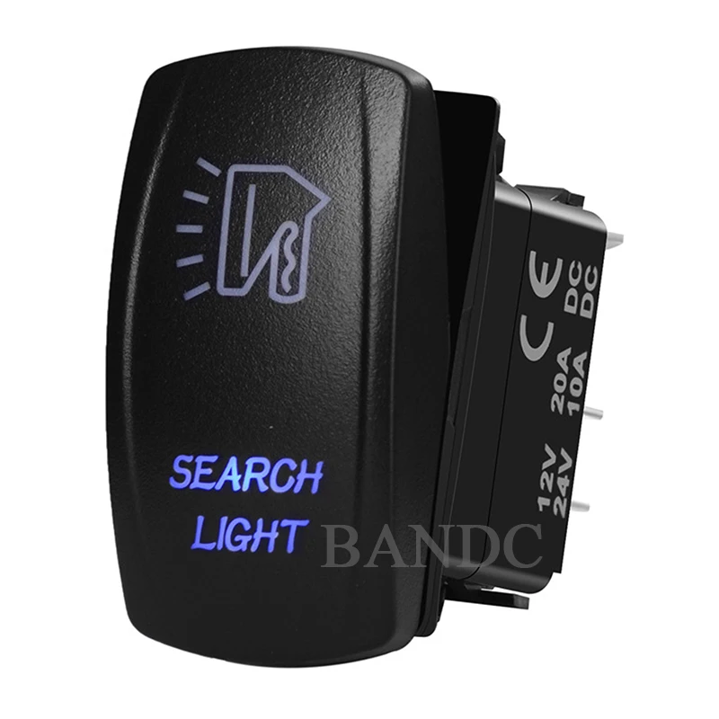 SEARCH LIGHT Laser-Etched 5P On-Off SPST Blue Led Light Rocker Switch for the ARB/Carling/NARVA 4x4 Style, Auto Parts