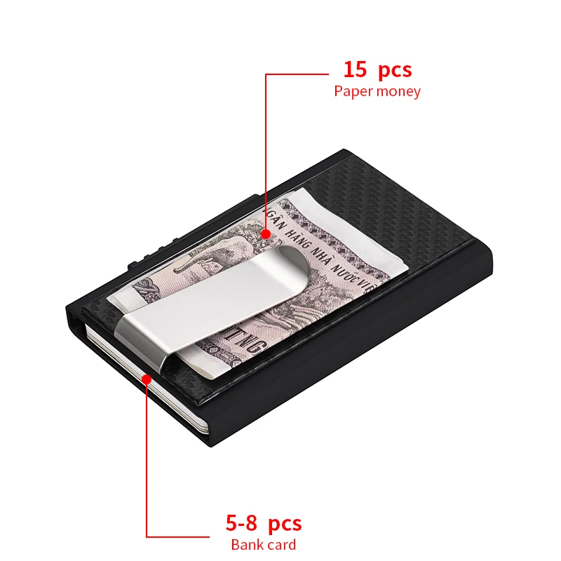 RFID Anti-Theft Smart Card Holder Wallet Men luxury Money Clip Business Metal Bank Credit ID Card Holders For Unisex Wallets