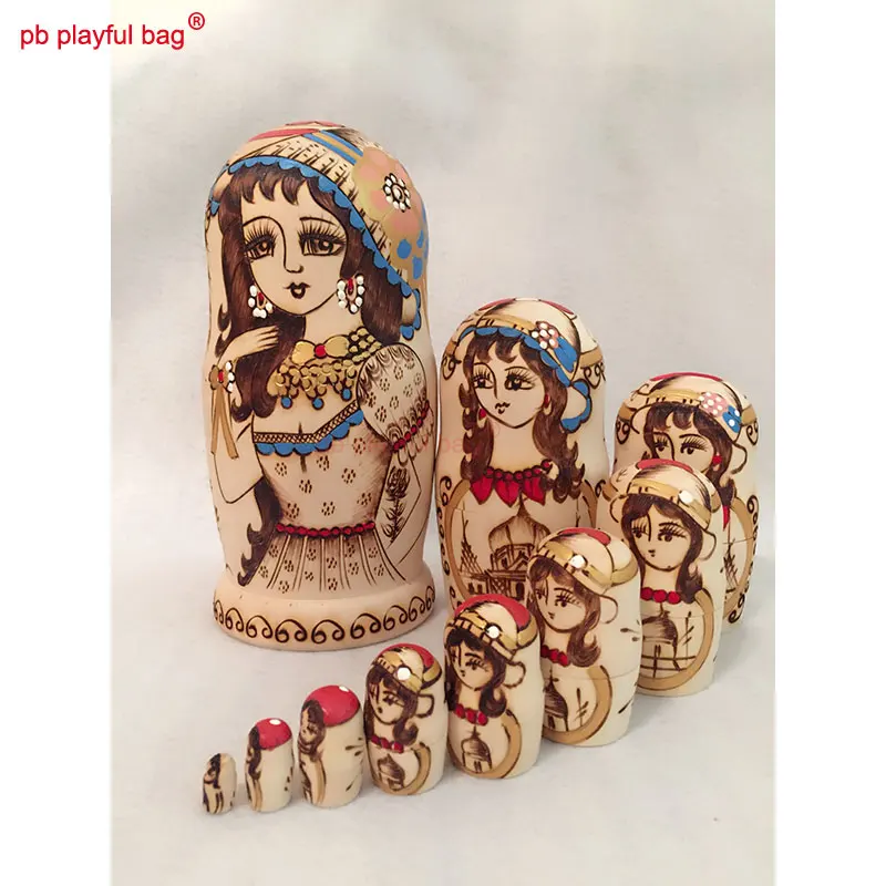 PB borsa giocosa dieci storie bella ragazza bambole russe set di giocattoli in legno regalo di san valentino decorazione della casa HG29