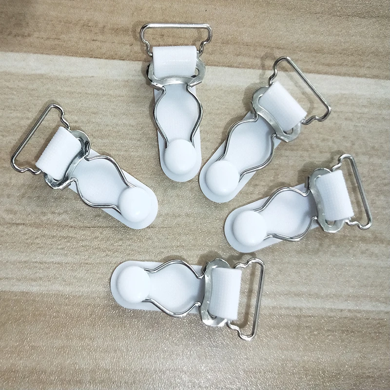 

300 pcs/lot Plastic white Corset Leg Garter Belt Clip Hooks Suspender Ends Hosiery Stocking Grips suspender clips 20MM