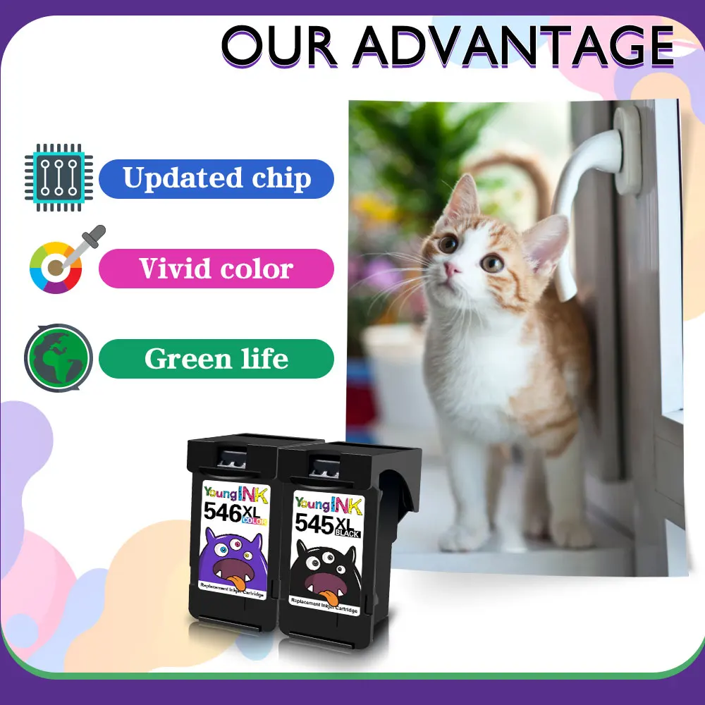 Printjoy 545XL 546XL ink cartridge For Ink RemanufacturedFor Canon PG545 CL546 Pixma MG2555s MG2900 MG2940 MG2950 Printer