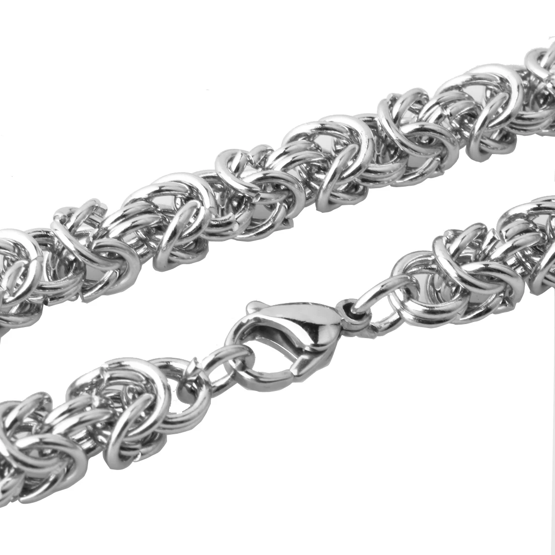 Fashion men jewelry trendy stainless steel byzantine chain necklace link chain 7\