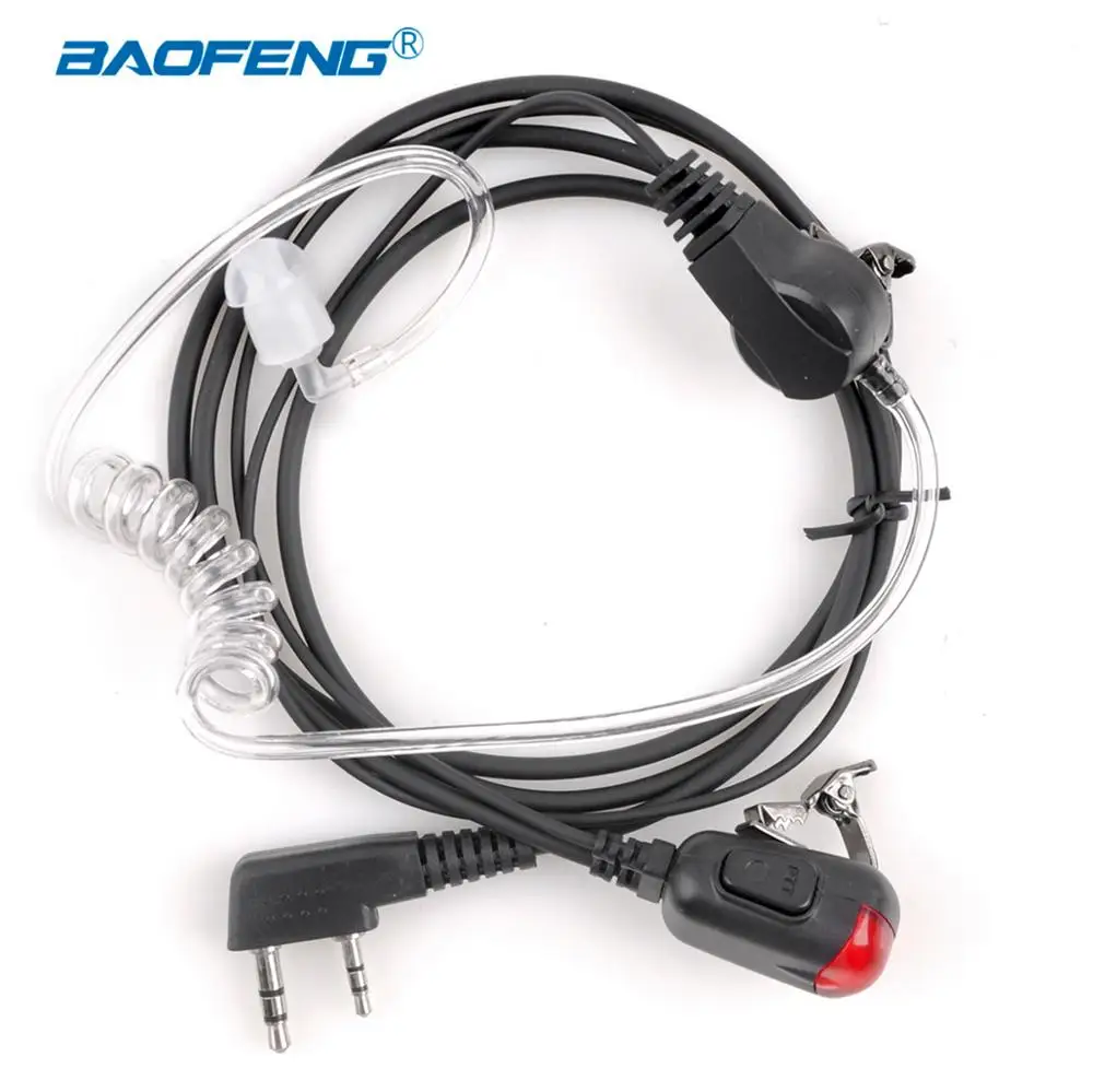 Baofeng – écouteurs talkie-walkie à tube creux, oreillettes pour radio avec PTT, casque, microphone, port K