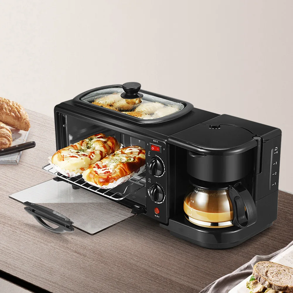 Household Three in One Breakfast Machine Bread Toaster Oven Breakfast Machine Full Automatic Coffee Machine