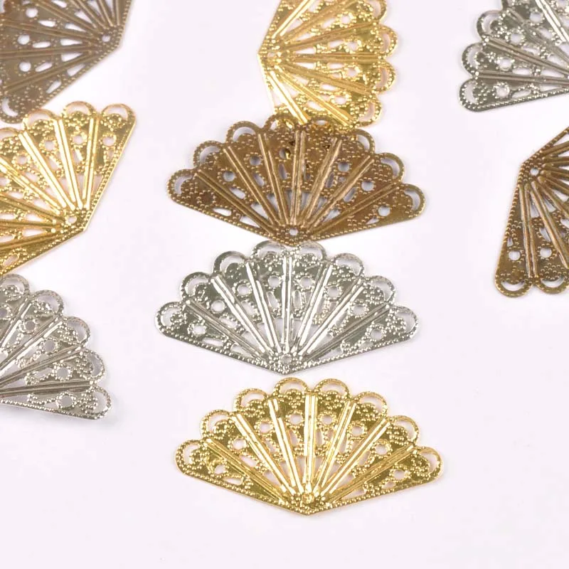 20Pcs 3 color Filigree Wraps Flower Connectors Metal Crafts Gift Decoration DIY Findings Jewelry Making 40x23mm YKL0767