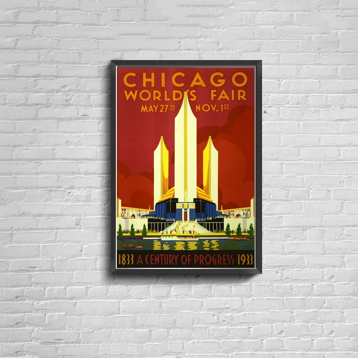 Chicago World's Fair (1933) Vintage Ad Poster Canvas Poster Print Home Wall Painting Decoration (No Frame)