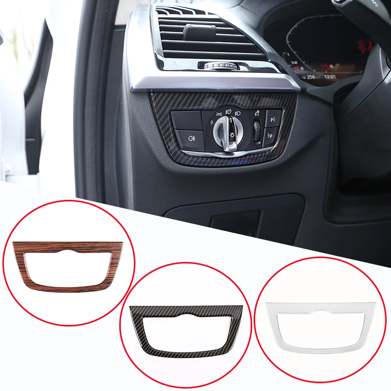 

For X3 G01 2018 2019-2020 Car ABS Headlight Switch Decoration Frame Trim Accessories For X4 G02 2019-2020