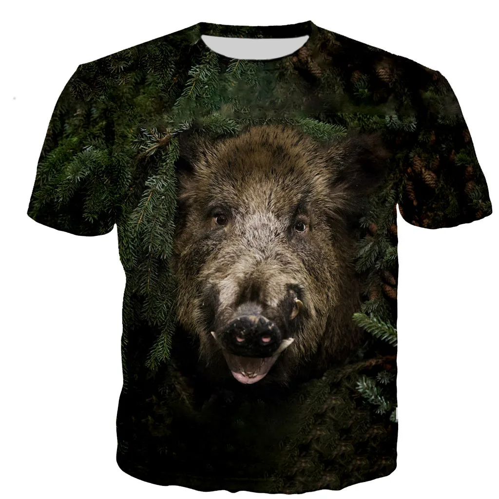 2021 New Wild Boar T Shirt Men/women 3D Printed T-shirts Casual Harajuku Tshirt Tops Oversized