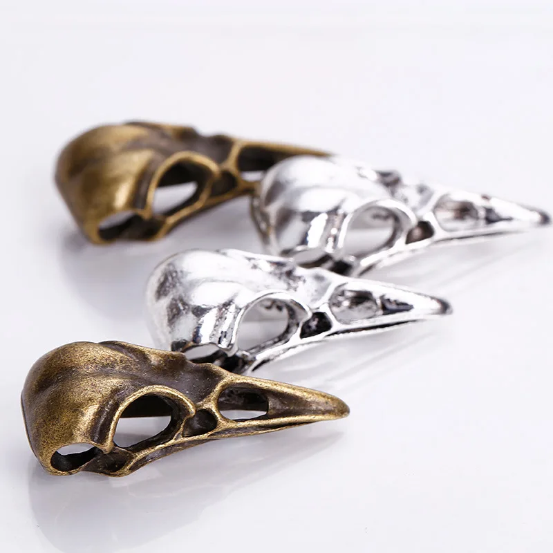 5 Pieces/Lot Pendant DIY Handmade Jewelry Alloy 3D Hollow Skull Bird Head Jewelry Accessories Charms For Jewelry Making