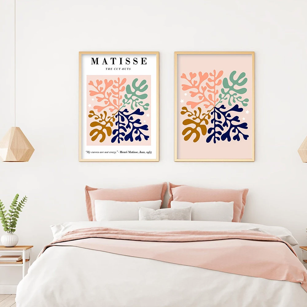 

Matisse Cutout Leaf Art Poster Minimalist Modern Canvas Artist Home Decoration Abstract Painting Wall Pictures for Living Room