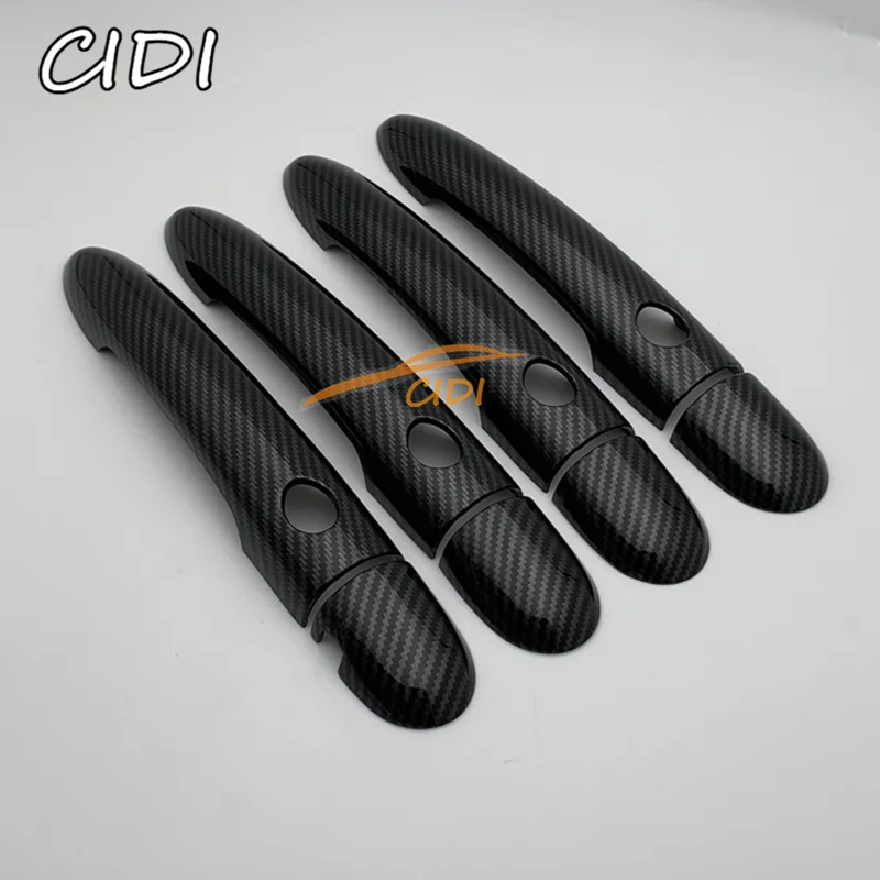 ABS Carbon Fiber Black Door Handle Cover Trim For Renault Koleos Samsung QM5 I MK1 2008 2009 2010 2011 2012 2013 2014 2015