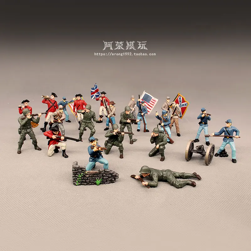 Miniatures Decor War Soldier Model Toys WW2 Military British American Army Infantry Medieval Musketeer Figurines Action Figures