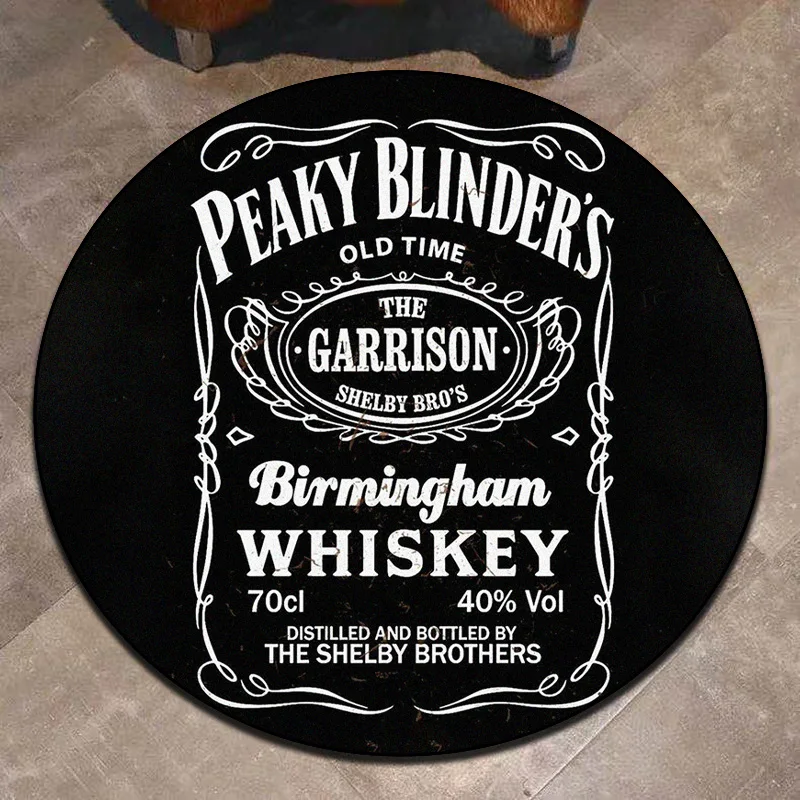 Peaky Blinders Round Flannel Carpet Retro Art Text Carpet Interior Home Decor Floor Mat