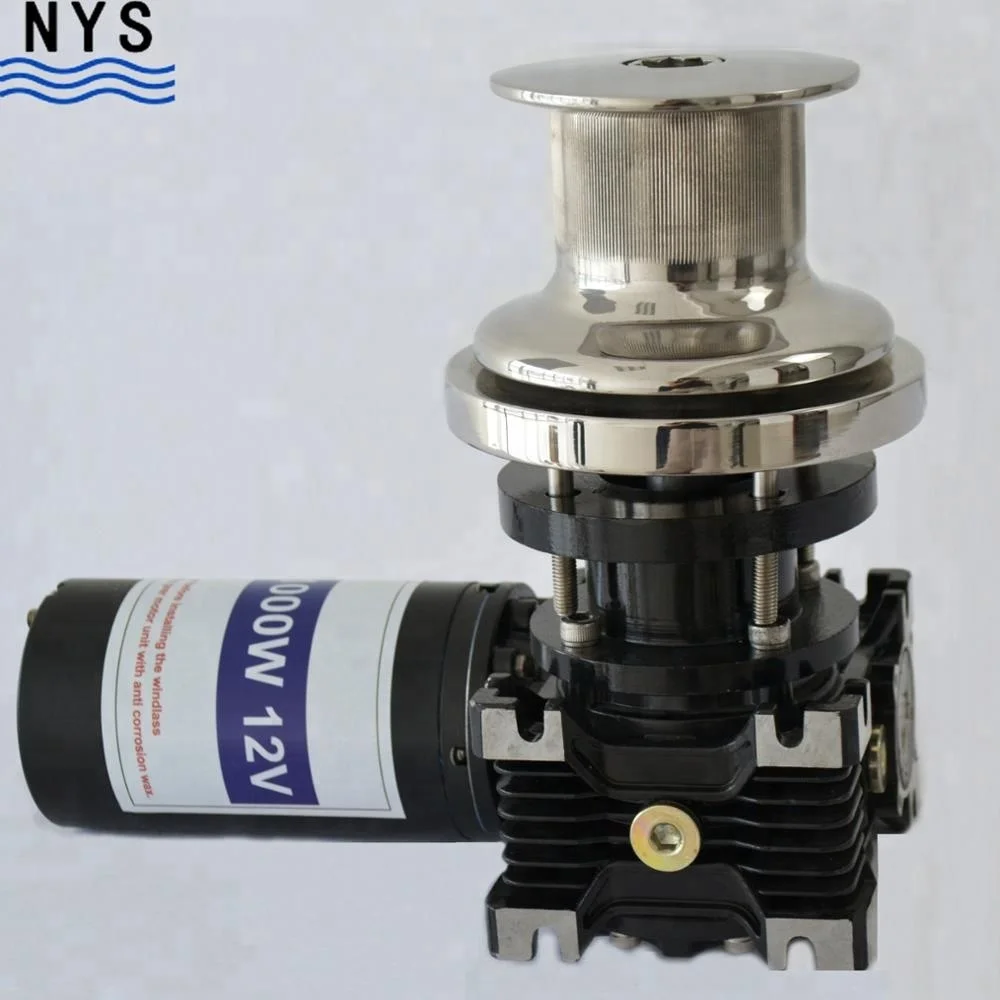 electric DC Vertical windlass boat anchor windlass capstan winch 12/24v motor 1600W Max. Load 520kg rope size 16-20mm