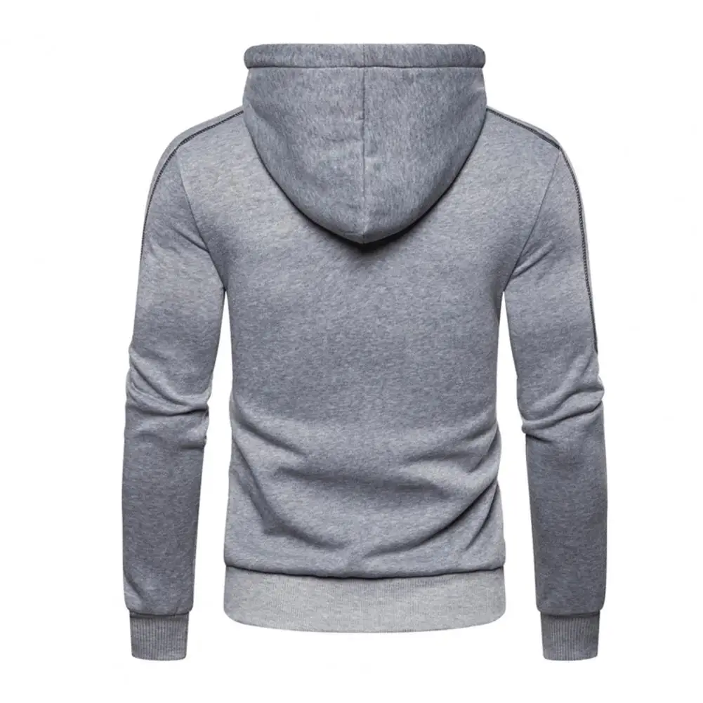 Oversized Hoodie Men Contrast Colors Coat Cardigan Thick Casual Long Sleeve Zip-up Hoodies Male Hooded Sweatshirts